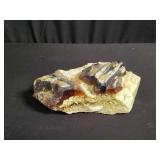 Natural amber-toned rock specimen