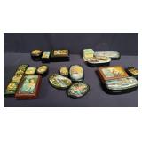 Group of pin boxes, trinket boxes