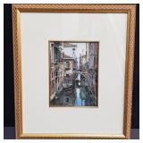 Framed signed Johnathan Pike watercolor painting