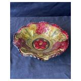 Vintage hand painted glass bowl