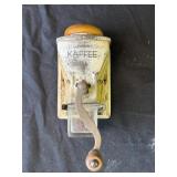 Vintage metal wall mounted coffee grinder