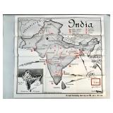 Large TIME magazine WWII map showing