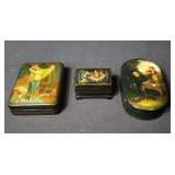 Group of signed vintage Russian hand-painted