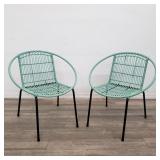 Pair of mid century acapulco style patio chairs