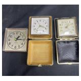 Group of travel alarm clocks