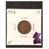 1906 Indian Head Cent coin marked XF