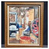 Signed Al Musso water color painting "country