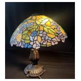 Stained Tiffany style glass lamp 14?w x