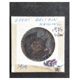 Sterling Silver 1919 Great Britain One Shilling