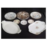 Group of porcelain plates, trays etc. Box lot