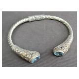 Sterling silver (925) bracelet w/18k gold accents