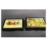 Vintage handpainted and signed Russian lacquer