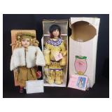 Pair of porcelain dolls  - 18" & 20"