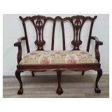 Asian chippendale mahogany carved upholstery