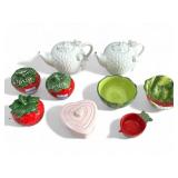 New ceramic strawberry teapots, veggie bowls &