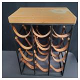 Arthur Umanoff iron and leather wine rack