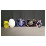 Studio art glass paper weights & perfume bottles
