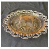 Vintage pink depression glass dish