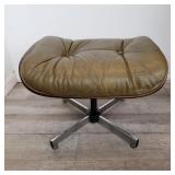 Mid century modern leather ottoman