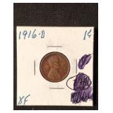 1916-D Lincoln Wheat Cent coin marked XF