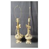 Pair of Vintage brass figural table lamps