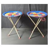 Pair of Italian mid century modern patch quilt