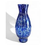 Blue art glass vase