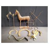 Box of vintage miscellaneous iron art