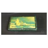 Vintage signed Russian handpainted lacquer box