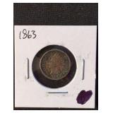 1863 Indian Head Cent coin