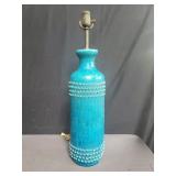 Mid-century modern blue ceramic table lamp