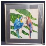 Framed signed watercolor painting