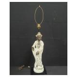 Antique Buddha glazed pottery table lamp