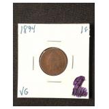 1894 Indian Head Cent coin marked VG