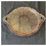 Vintage pink depression glass platter