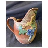 Vintage signed hand painted ceramic pitcher