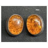 Sterling silver amber earrings