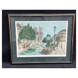 Pencil signed framed lithograph on paper