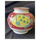 Vintage hand painted Italian ceramic vase