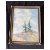 Antique 1923 framed landscape pastel