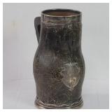 Antique sterling silver and leather Beer Stein a