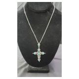 Sterling silver (925) necklace w/cross pendant