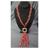 Sterling silver (925), coral & pearl necklace
