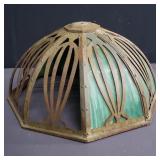 1930s stained glass lamp shade, as is