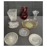 Group of glassware jar, vase box lot