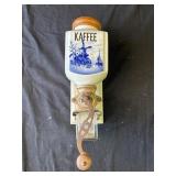 Vintage wall mounted coffee grinder