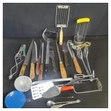 Box of kitchen knives etc