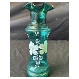 Vintage hand painted glass vase