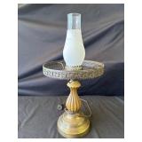 Vintage wood & metal hurricane lamp