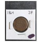 1864 US Two Cent Piece coin